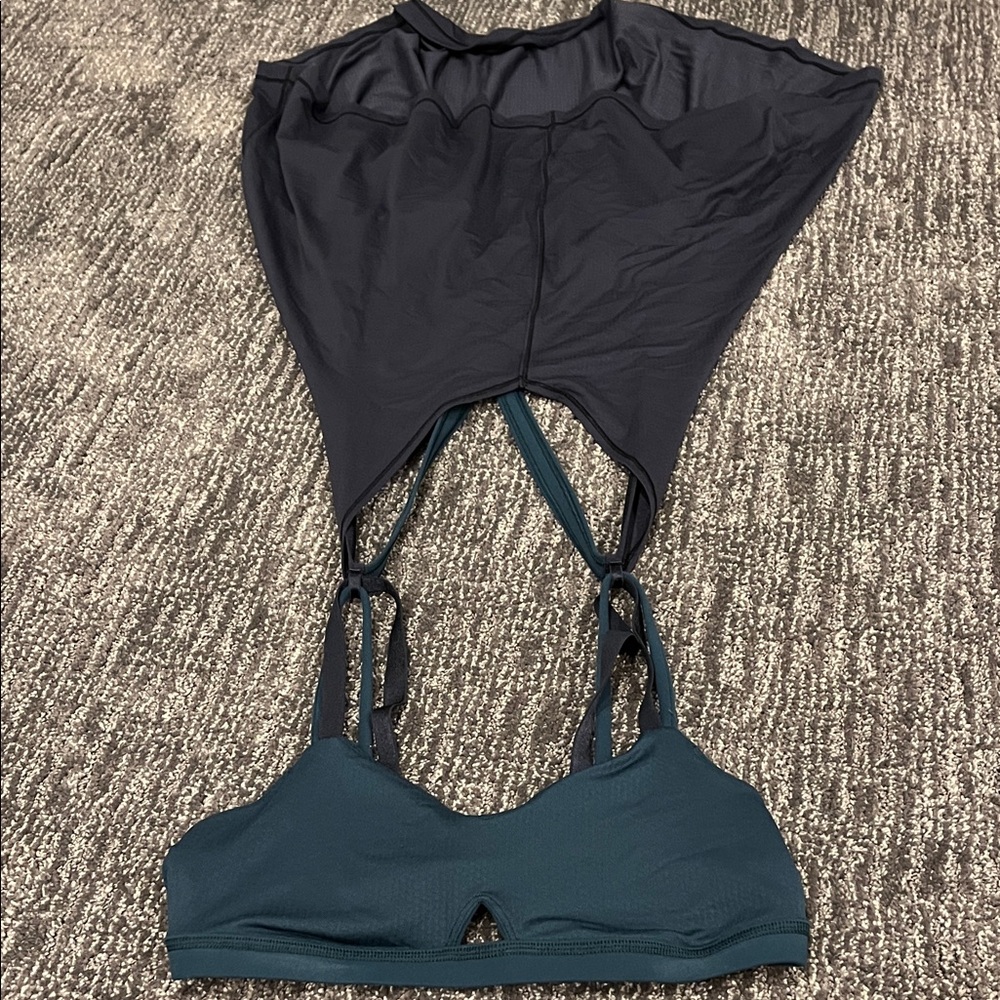 Lululemon Athletica Black and Teal Sports Bra